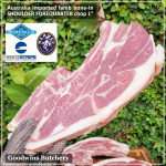 Lamb collar SHOULDER FOREQUARTER BONE-IN frozen CHOPS 1cm 3/8" (price/pack 600g 3-4pcs) brand Wammco / Midfield / WhiteStripe